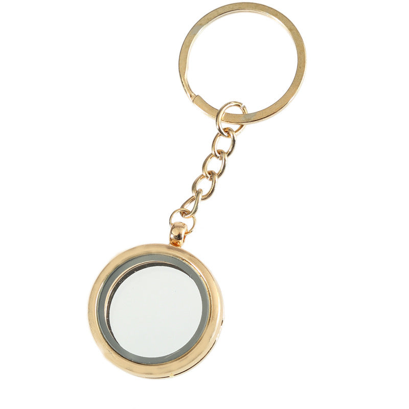 Alma de aleación de zinc al por mayor Glassy Round Keychain